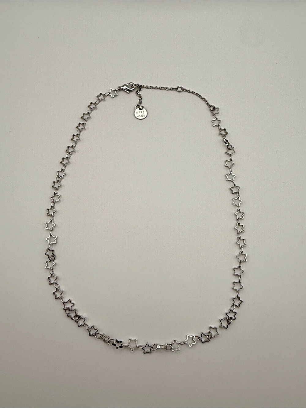 PuraVida Silver Star Link Necklace - Womens Jewelry 17” long